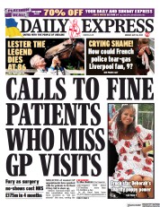 Daily Express () Newspaper Front Page for 30 May 2022