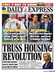 Daily Express () Newspaper Front Page for 30 July 2022