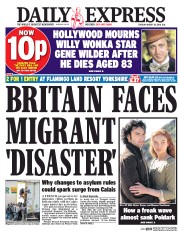 Daily Express () Newspaper Front Page for 30 August 2016