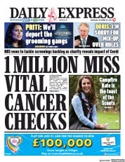 Daily Express () Newspaper Front Page for 30 September 2020