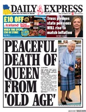 Daily Express () Newspaper Front Page for 30 September 2022