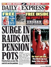 Daily Express () Newspaper Front Page for 31 October 2020