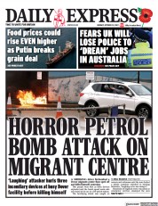 Daily Express () Newspaper Front Page for 31 October 2022