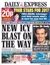 Daily Express () Newspaper Front Page for 31 December 2016