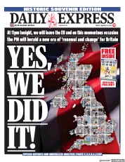 Daily Express () Newspaper Front Page for 31 January 2020