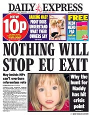 Daily Express () Newspaper Front Page for 31 August 2016