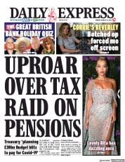 Daily Express () Newspaper Front Page for 31 August 2020