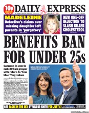 Daily Express () Newspaper Front Page for 3 October 2013