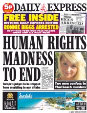 Daily Express () Newspaper Front Page for 3 October 2014