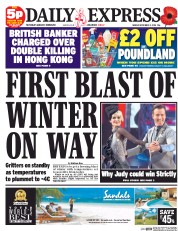 Daily Express () Newspaper Front Page for 3 November 2014