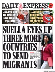 Daily Express () Newspaper Front Page for 3 November 2022