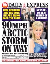 Daily Express () Newspaper Front Page for 3 December 2013