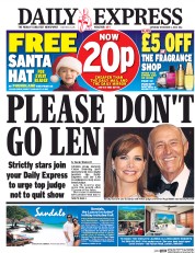 Daily Express () Newspaper Front Page for 3 December 2016