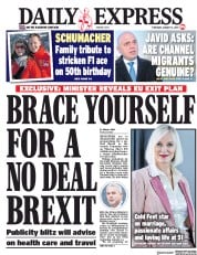 Daily Express () Newspaper Front Page for 3 January 2019