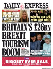 Daily Express () Newspaper Front Page for 3 January 2020