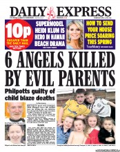 Daily Express () Newspaper Front Page for 3 April 2013