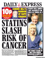 Daily Express () Newspaper Front Page for 3 May 2013