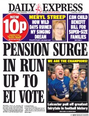Daily Express () Newspaper Front Page for 3 May 2016