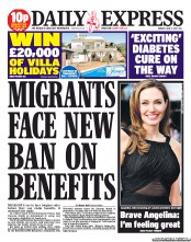 Daily Express () Newspaper Front Page for 3 June 2013