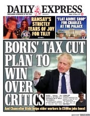 Daily Express () Newspaper Front Page for 4 October 2021