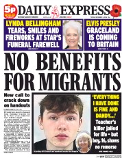 Daily Express () Newspaper Front Page for 4 November 2014