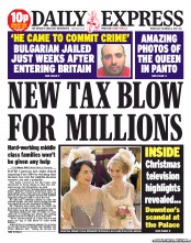 Daily Express () Newspaper Front Page for 4 December 2013