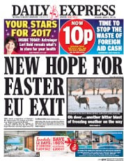 Daily Express () Newspaper Front Page for 4 January 2017