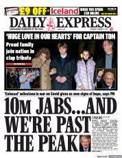 Daily Express () Newspaper Front Page for 4 February 2021
