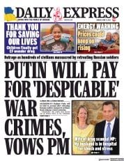 Daily Express () Newspaper Front Page for 4 April 2022