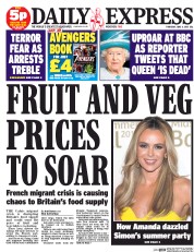Daily Express () Newspaper Front Page for 4 June 2015
