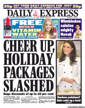 Daily Express () Newspaper Front Page for 4 July 2011