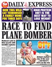 Daily Express () Newspaper Front Page for 4 July 2014