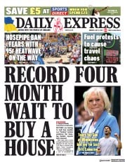 Daily Express () Newspaper Front Page for 4 July 2022