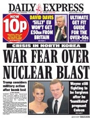 Daily Express () Newspaper Front Page for 4 September 2017