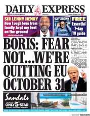 Daily Express () Newspaper Front Page for 5 October 2019