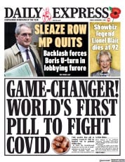 Daily Express () Newspaper Front Page for 5 November 2021