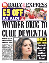 Daily Express () Newspaper Front Page for 5 December 2013