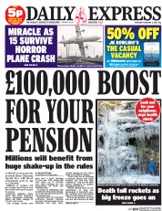 Daily Express () Newspaper Front Page for 5 February 2015