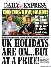 Daily Express () Newspaper Front Page for 5 March 2021