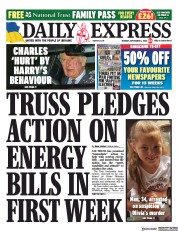 Daily Express () Newspaper Front Page for 5 September 2022