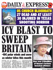 Daily Express () Newspaper Front Page for 6 November 2017