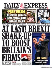 Daily Express () Newspaper Front Page for 6 December 2021