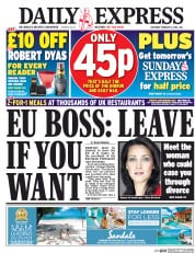 Daily Express () Newspaper Front Page for 6 February 2016