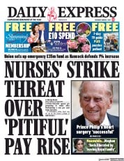 Daily Express () Newspaper Front Page for 6 March 2021