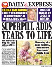 Daily Express () Newspaper Front Page for 6 May 2014