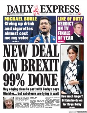 Daily Express () Newspaper Front Page for 6 May 2019