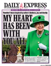 Daily Express () Newspaper Front Page for 6 June 2022