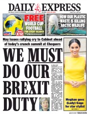 Daily Express () Newspaper Front Page for 6 July 2018