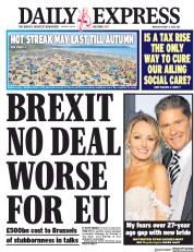 Daily Express () Newspaper Front Page for 6 August 2018