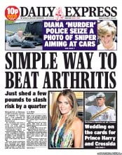 Daily Express () Newspaper Front Page for 7 October 2013